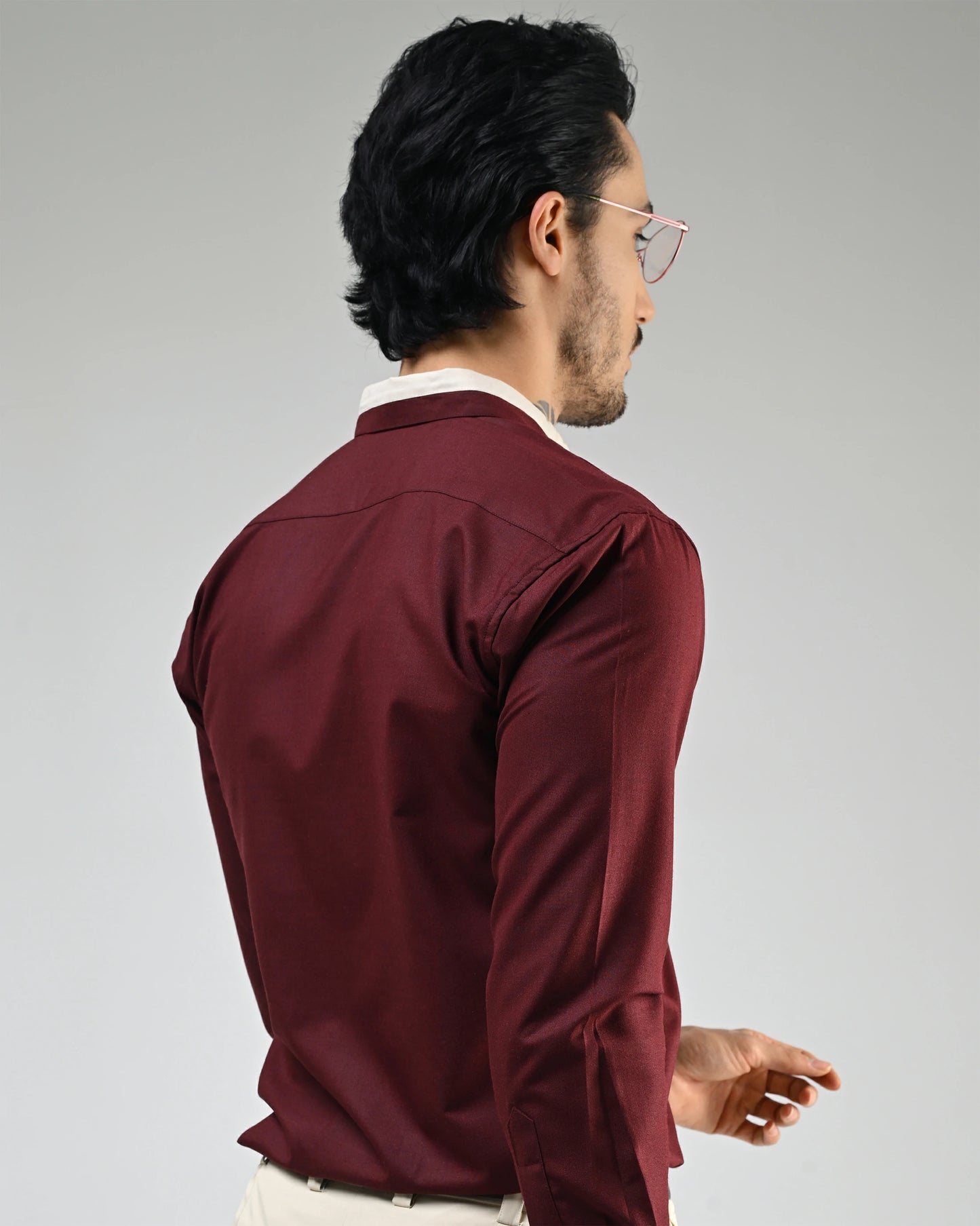 Dark Red Designer Shirt