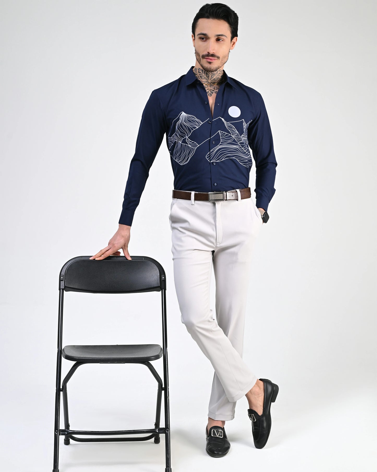 Ink Blue Party Wear Shirt