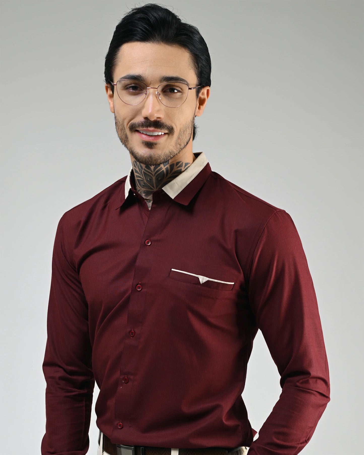 Dark Red Designer Shirt