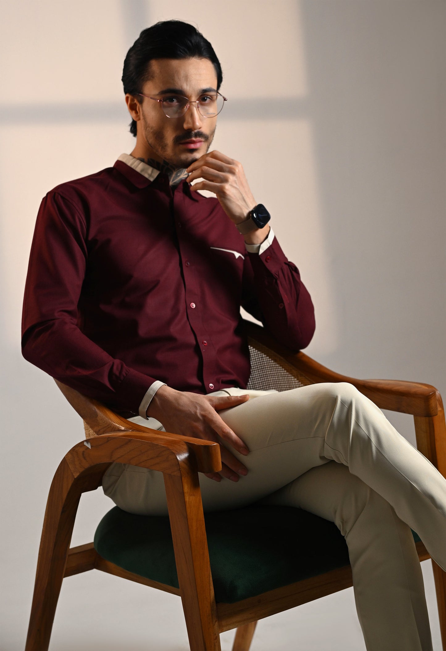 DARK RED DESIGNER SHIRT