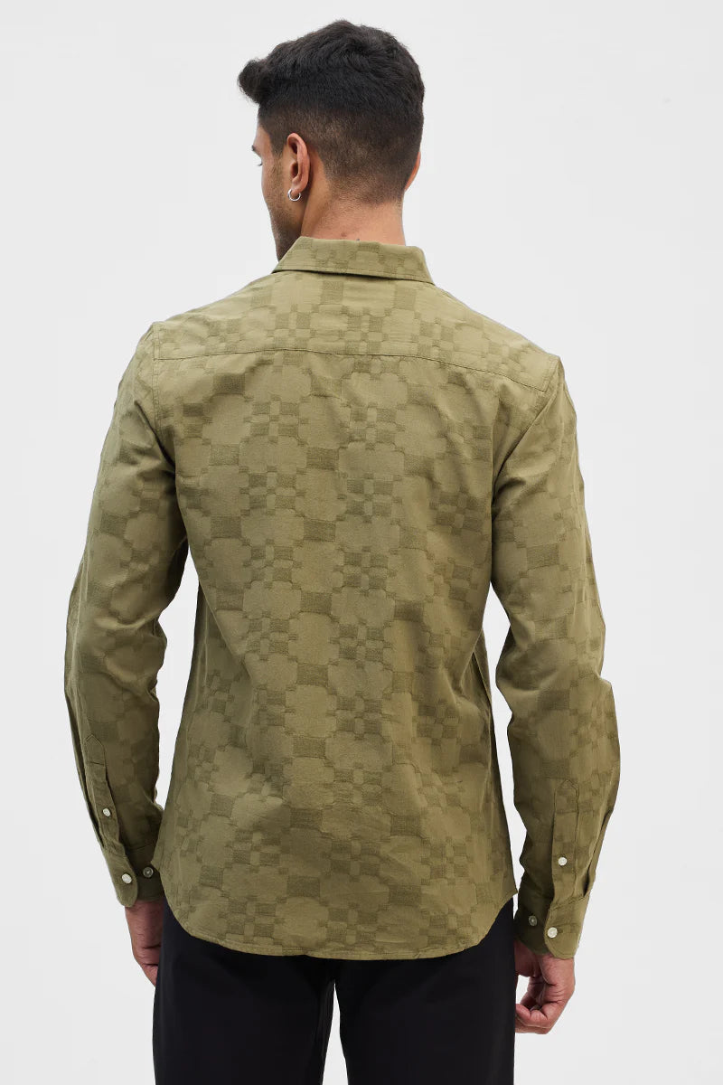 OLIVE SLIM FIT SHIRT