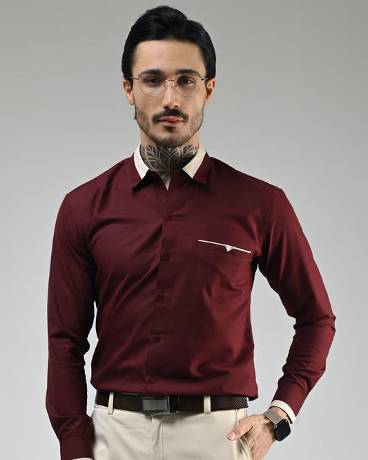 Dark Red Designer Shirt
