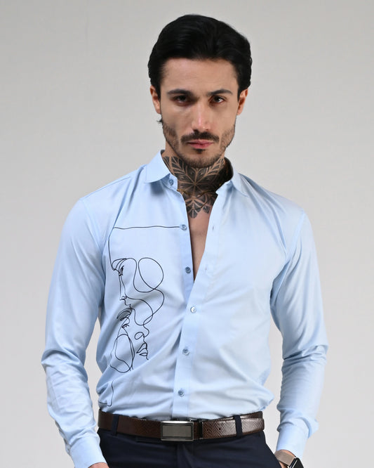 Blue Mist Printed Shirt