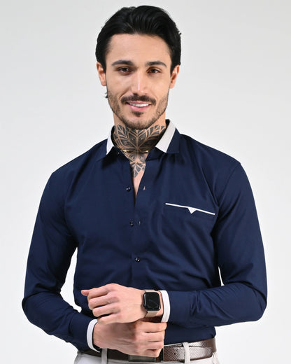 Ink Blue Designer Shirt