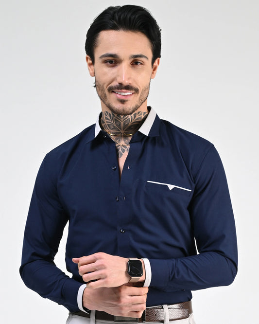 Ink Blue Designer Shirt