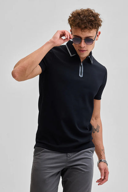 ZIPPER POLO T-SHIRT