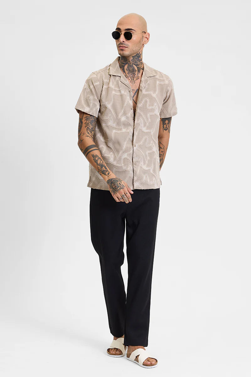 BEIGE BOX FIT SHIRT