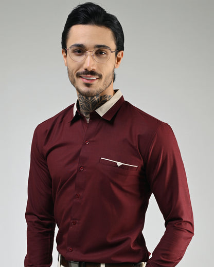 Dark Red Designer Shirt