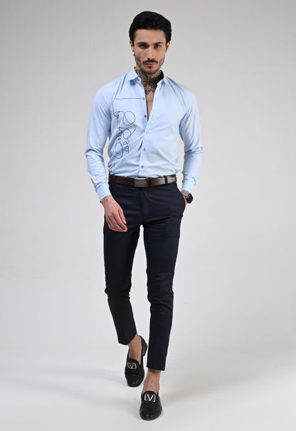 BLUE MIST PARTY WEAR SHIRT