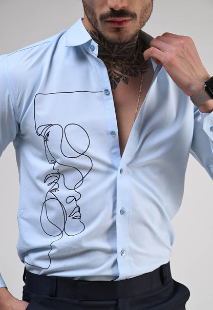 BLUE MIST PARTY WEAR SHIRT