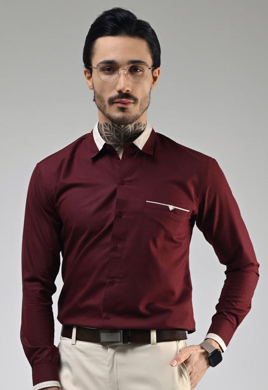 DARK RED DESIGNER SHIRT