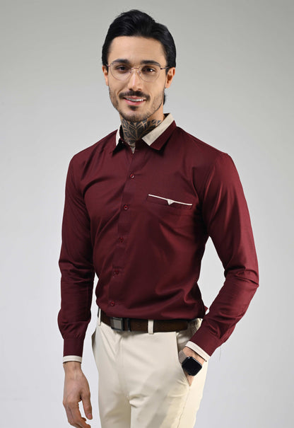 DARK RED DESIGNER SHIRT