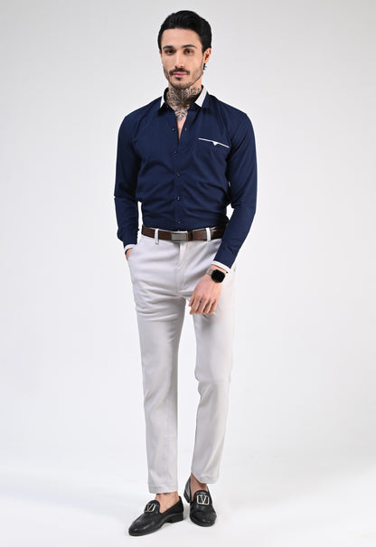 INK BLUE DESIGNER SHIRT