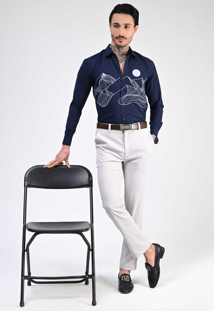 INK BLUE PARTY WEAR SHIRT
