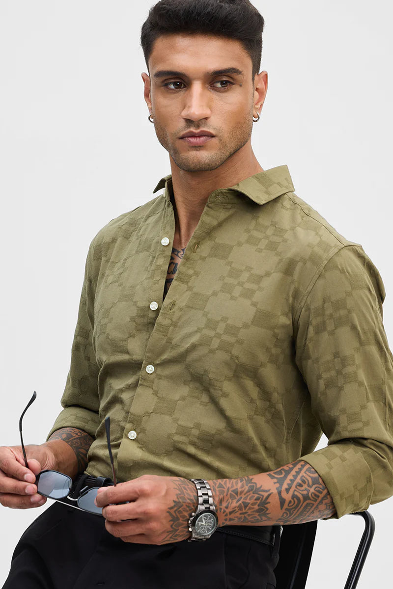 OLIVE SLIM FIT SHIRT