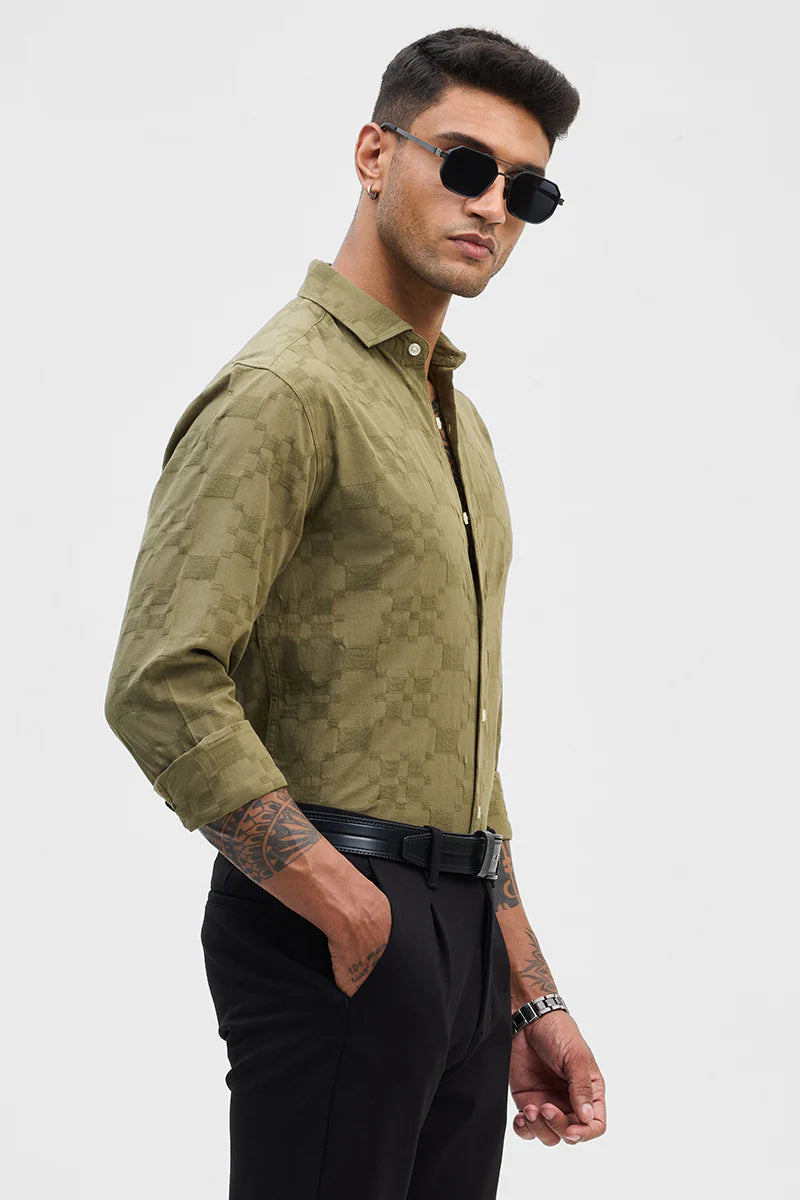 OLIVE SLIM FIT SHIRT