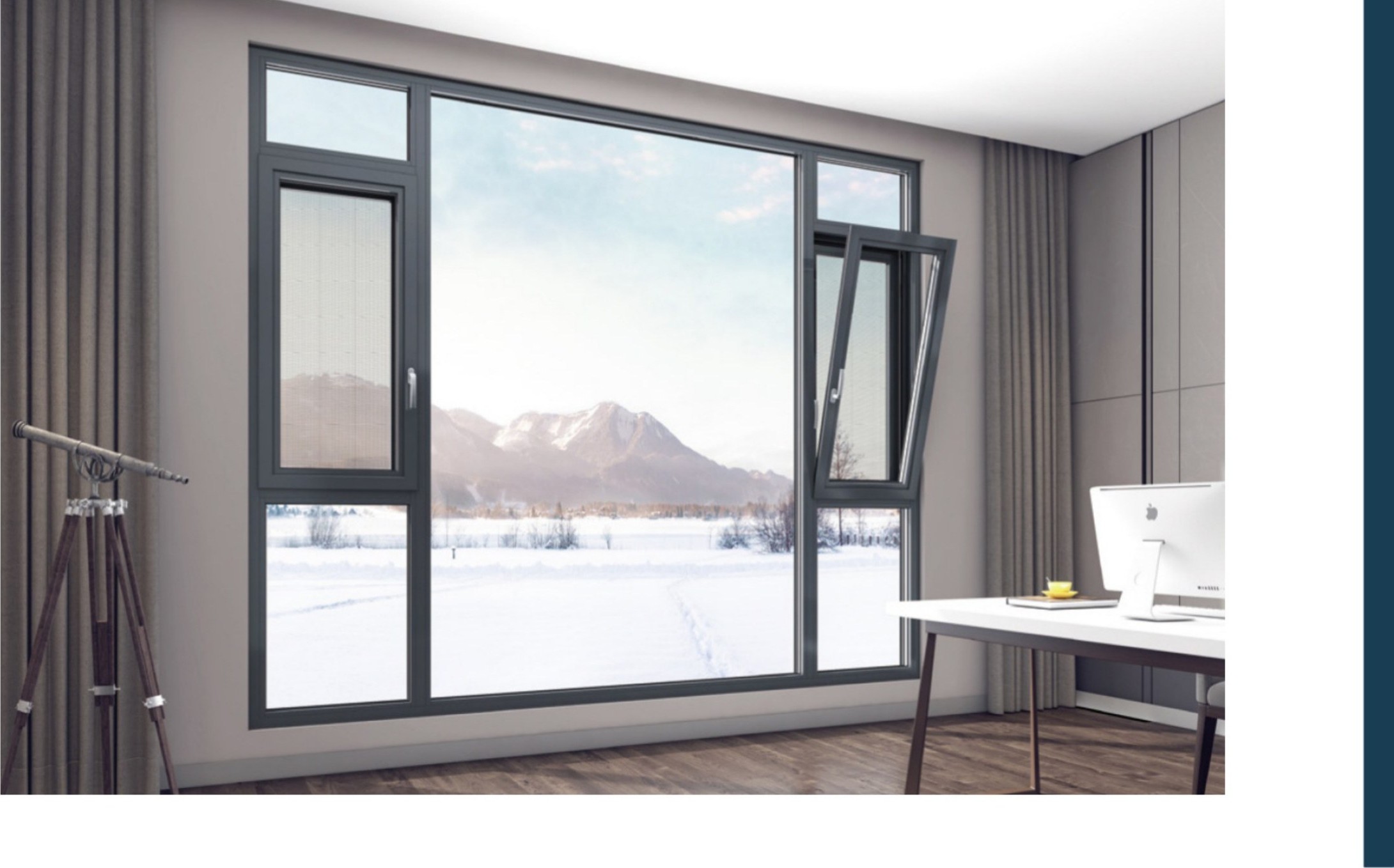 Aluminum tilt-turn window