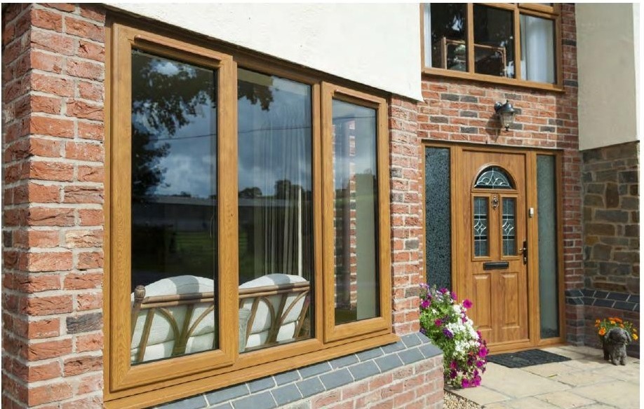 Sage uPVC casement windows with grille on rendered wall exterior