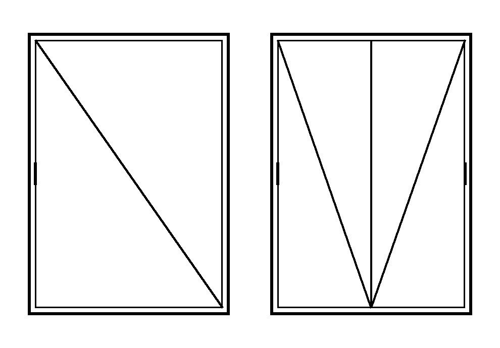 Casement window opening configurations: single casement and double casement