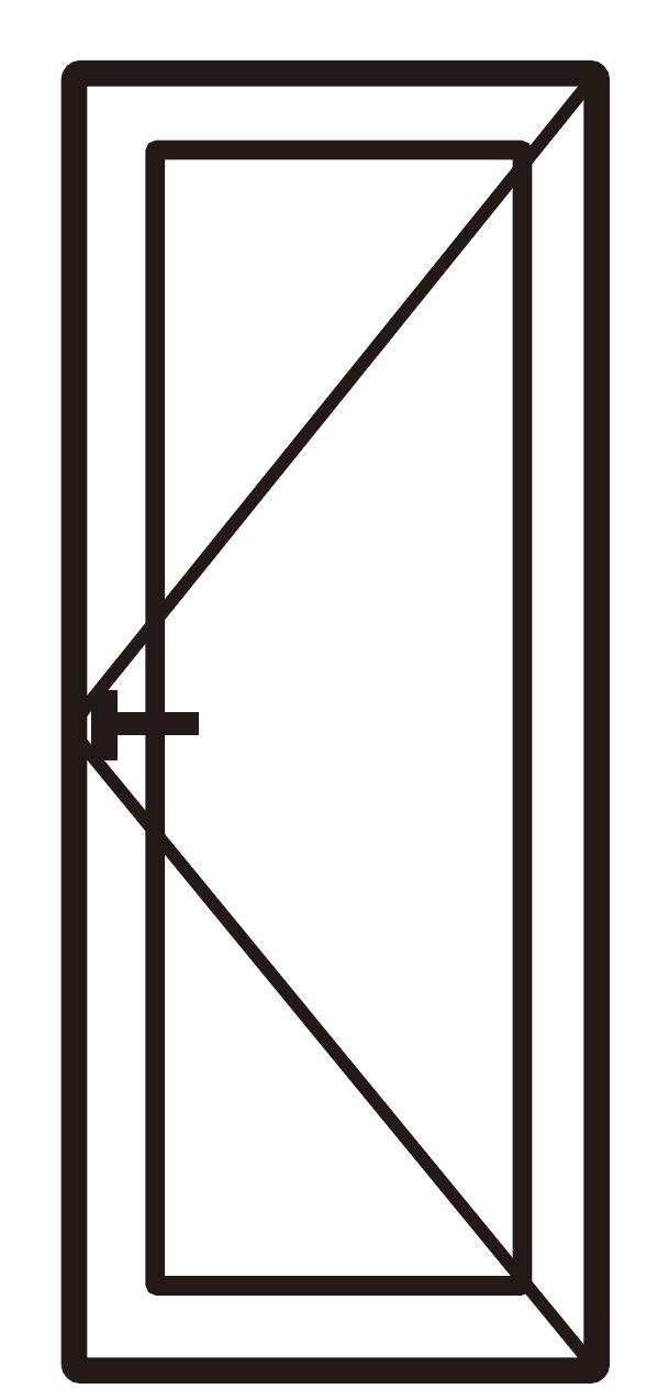 French door opening configuration: side-hinged single swing