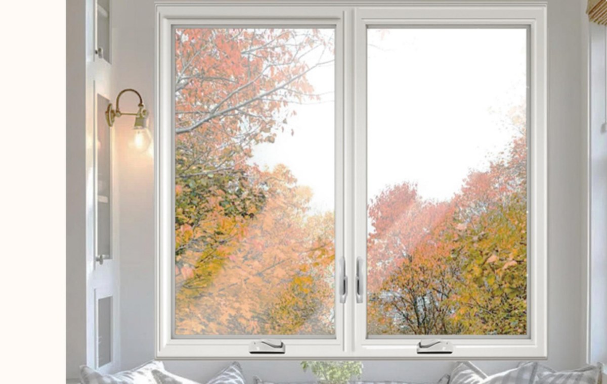 LD-P85 uPVC casement window shown in open and fixed configurations