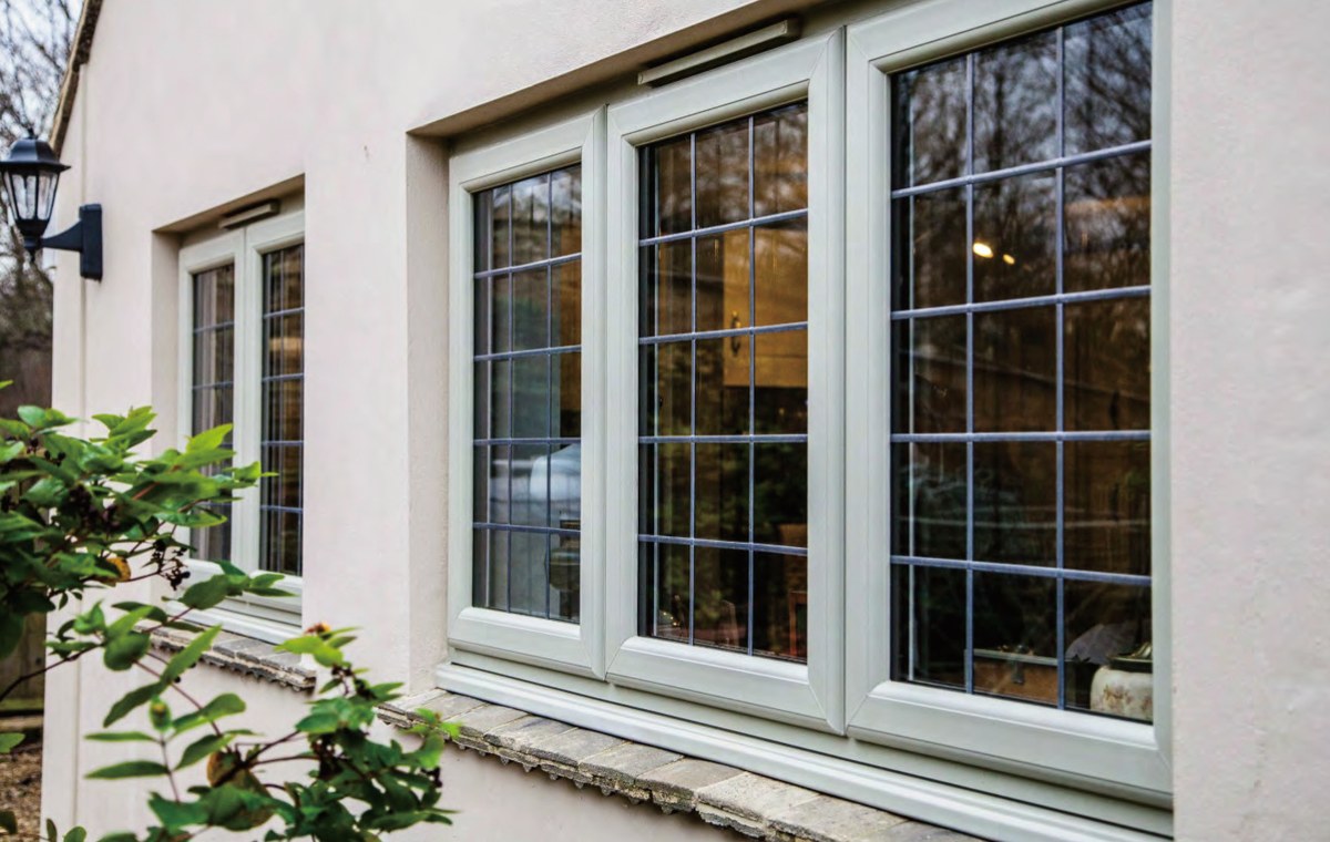 PRM-58 Series uPVC tilt-turn window shown in closed, tilt, and turn positions