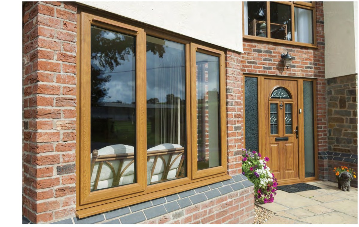 PRM-88 Series uPVC windows and door on brick house exterior