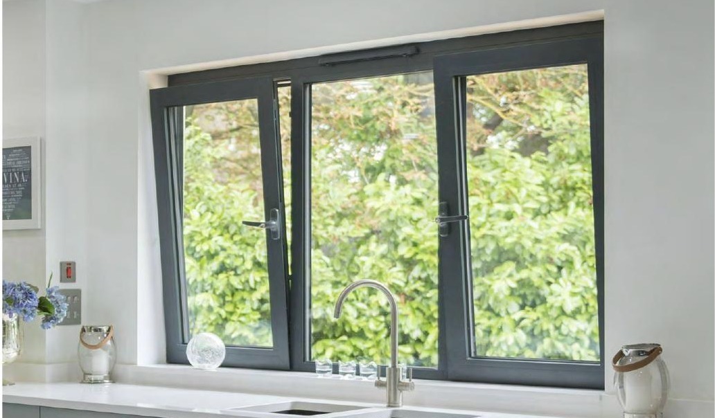 Tilt and turn uPVC windows in modern kitchen setting